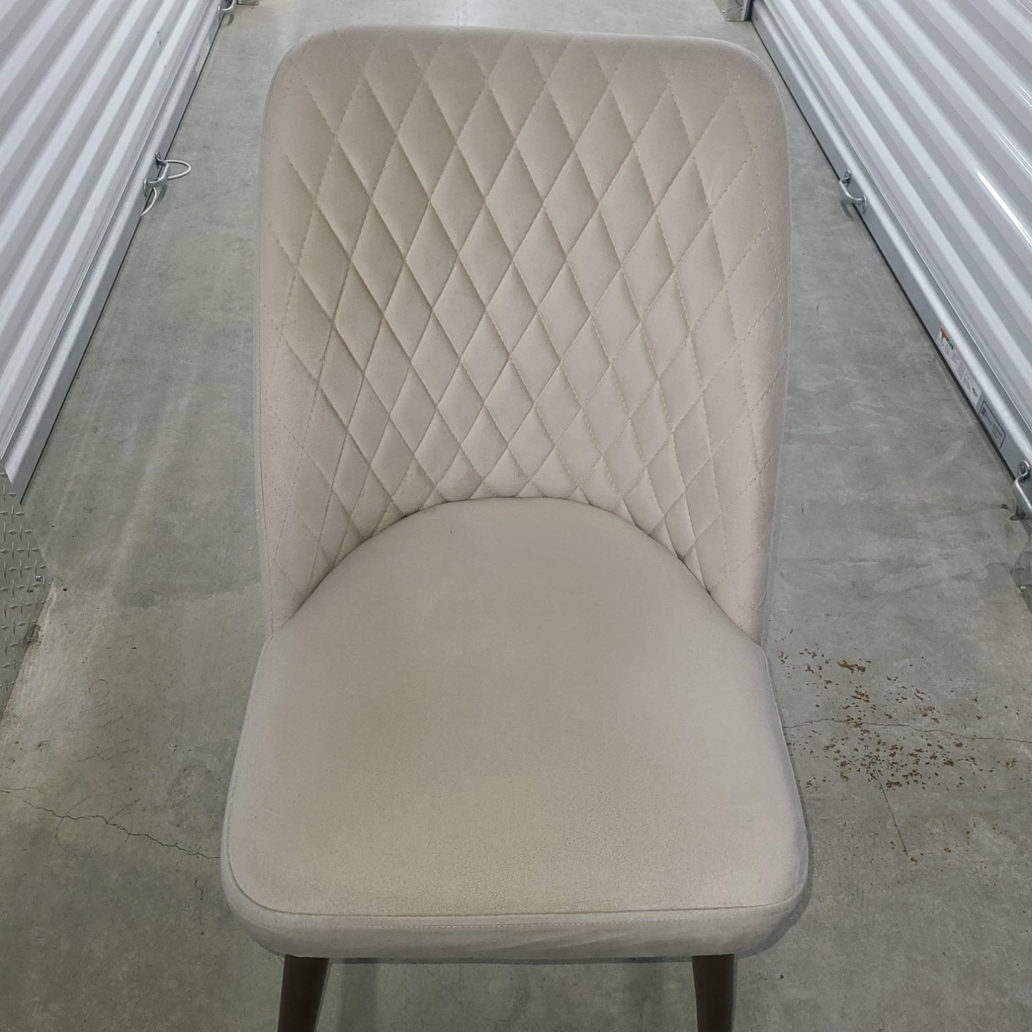 Beige Velvet Upholstered Accent Chair - image-2