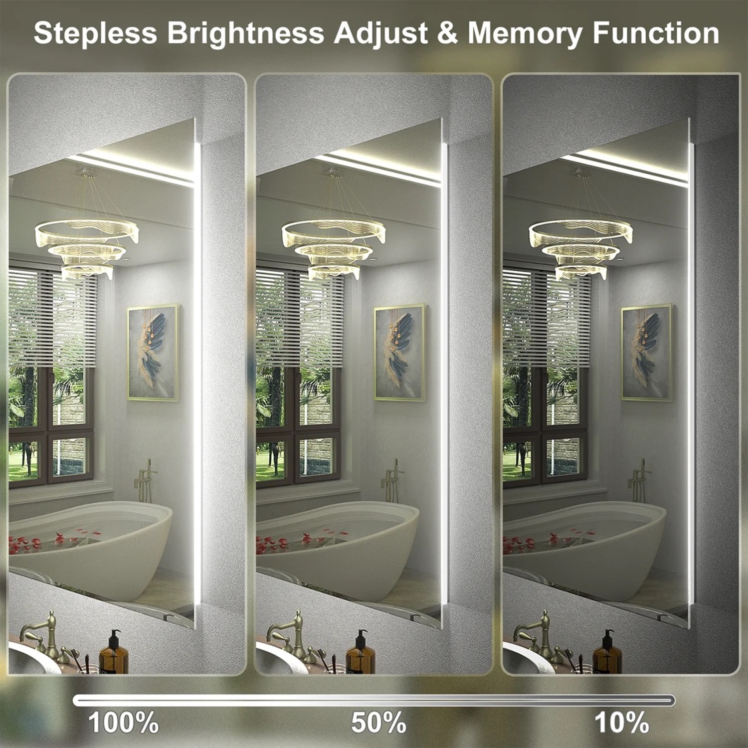 LED Anti-Fog Tempered Glass Vanity Mirror - image-6