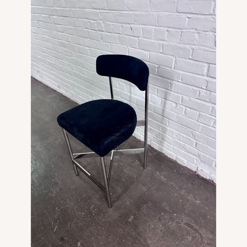 Used Mitchell Gold + Bob Williams Remy Blue Stool for sale on AptDeco