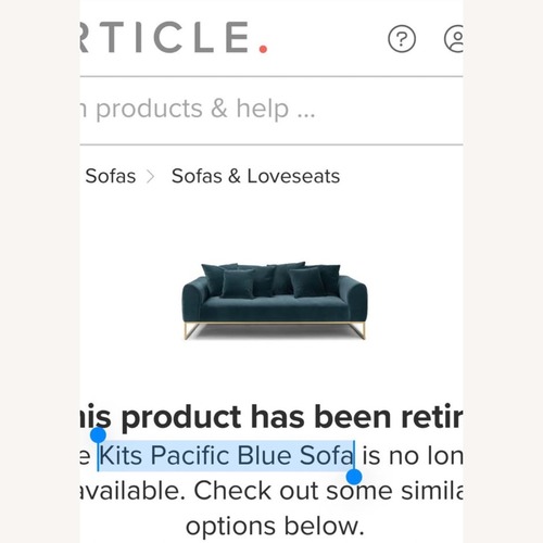 Used Article Kits Pacific Blue Sofa for sale on AptDeco