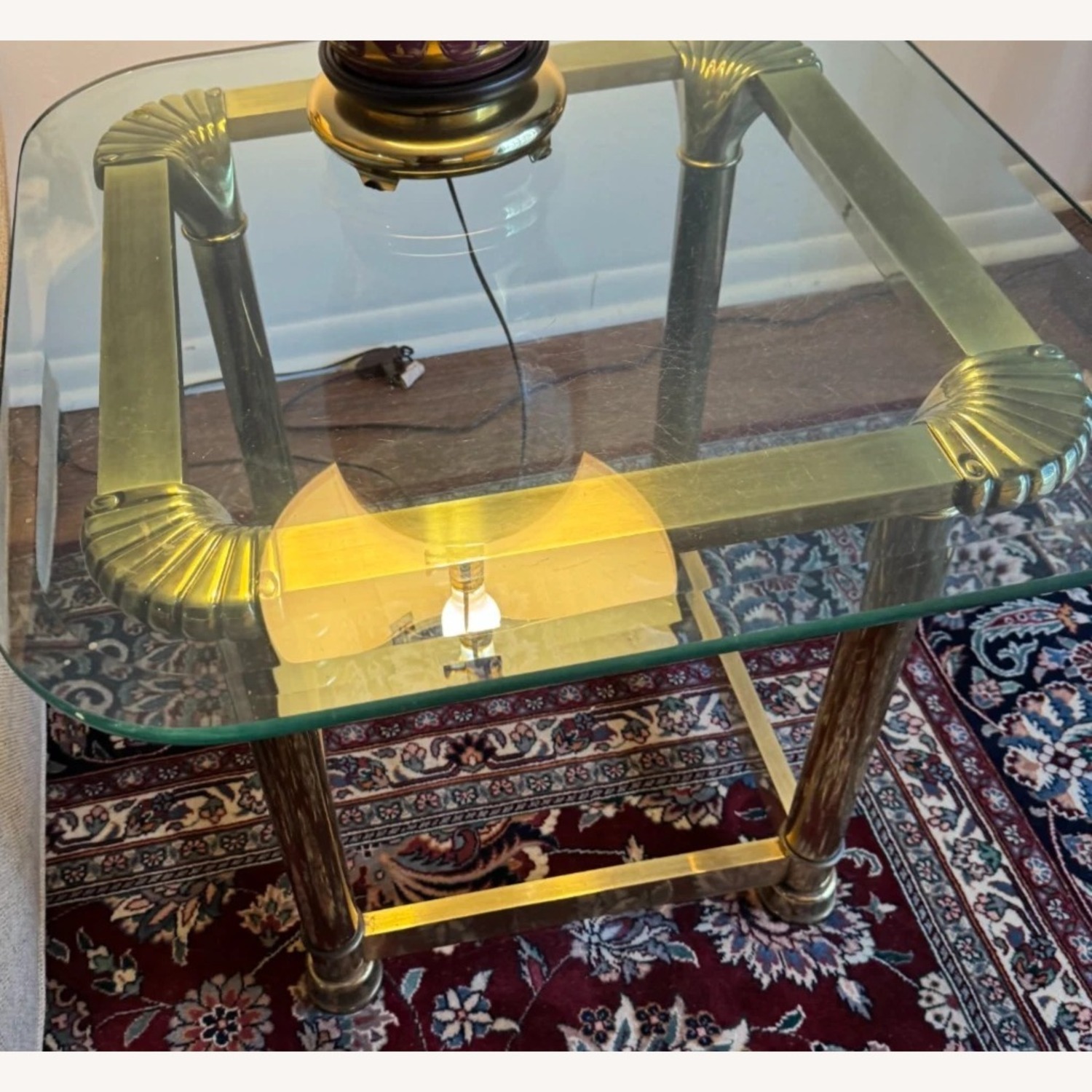 Vintage/Antique Gold Brass Side Table - image-1