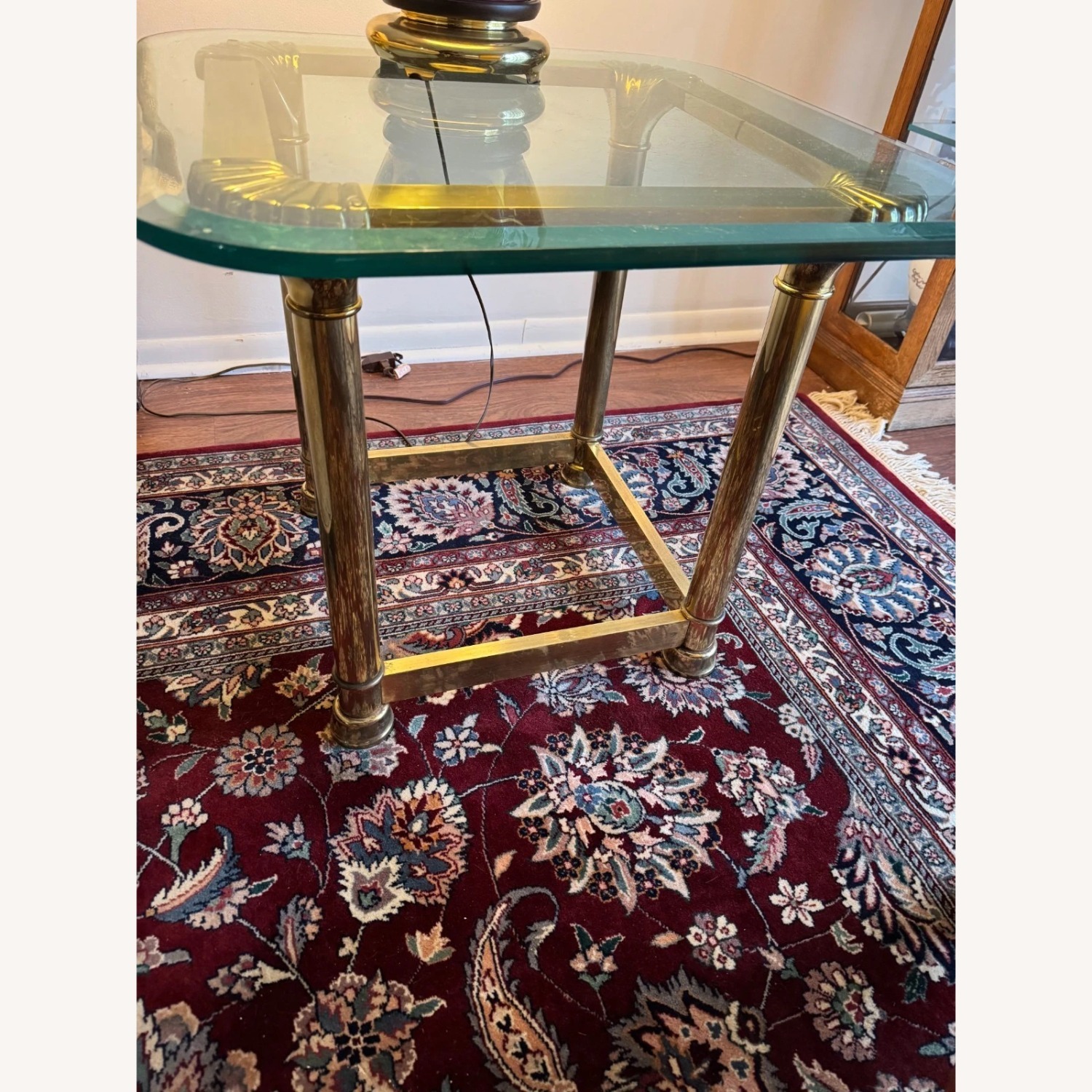 Vintage/Antique Gold Brass Side Table - image-6