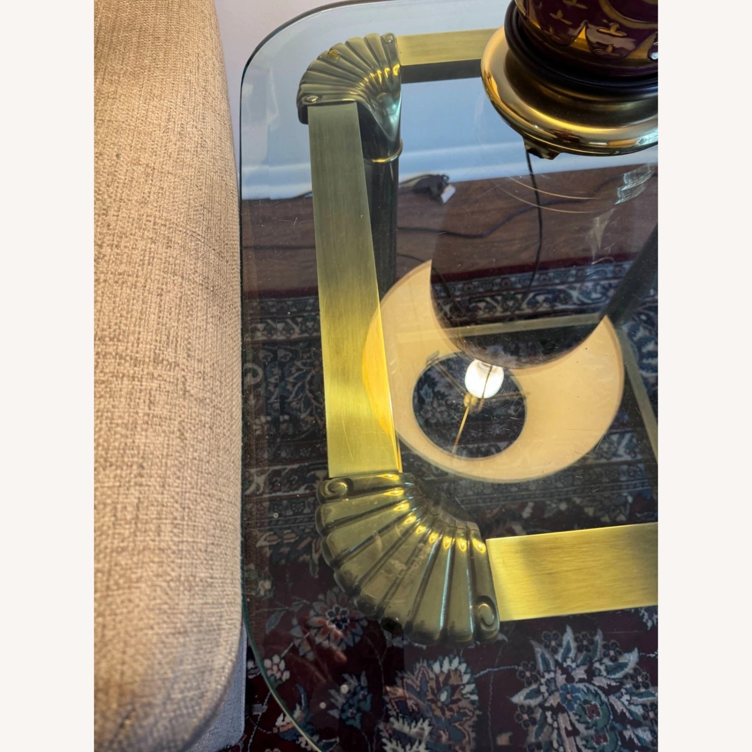 Vintage/Antique Gold Brass Side Table - image-3