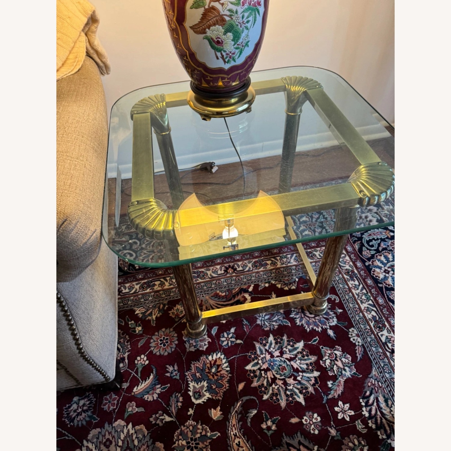 Vintage/Antique Gold Brass Side Table - image-2