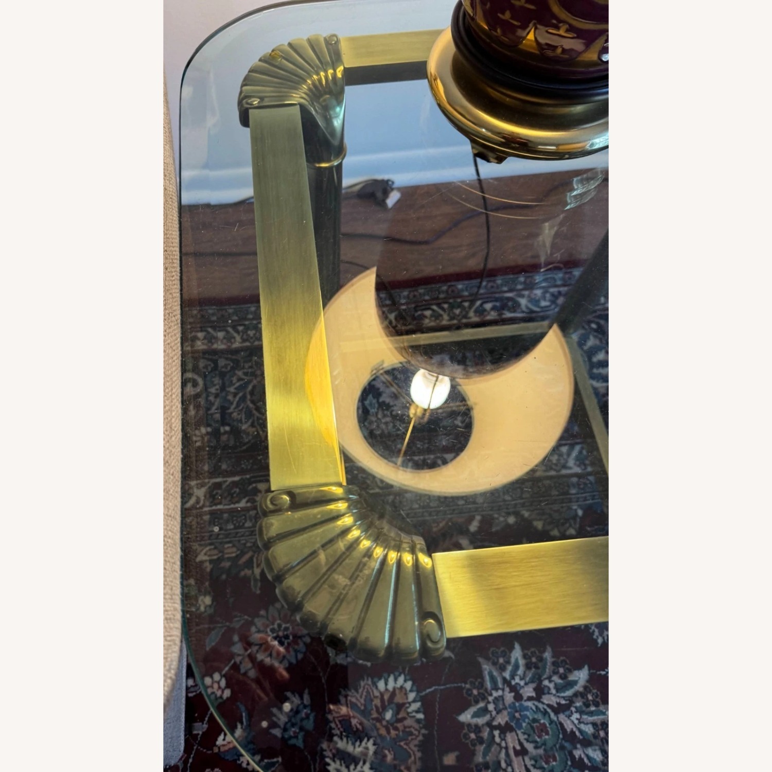 Vintage/Antique Gold Brass Side Table - image-5