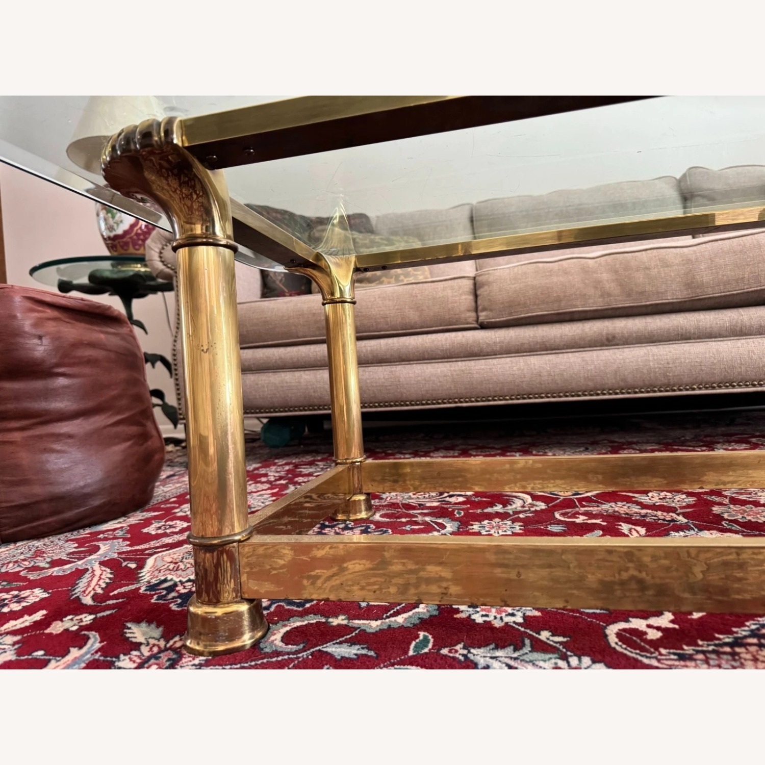 Vintage/Antique Finds Green Brass Coffee Table - image-4