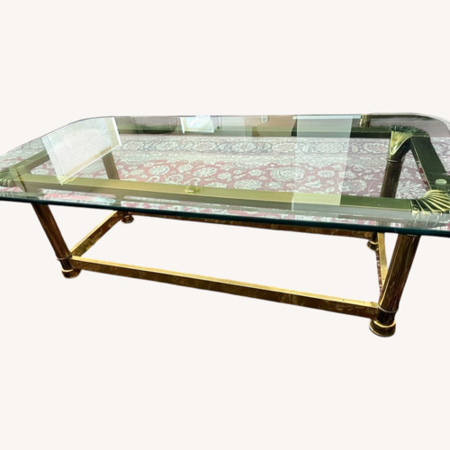 Used Vintage/Antique Finds Green Brass Coffee Table for sale on AptDeco