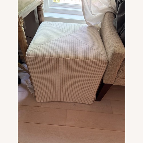 Used Lynwood Slipcover Cube Ottoman Gray  for sale on AptDeco