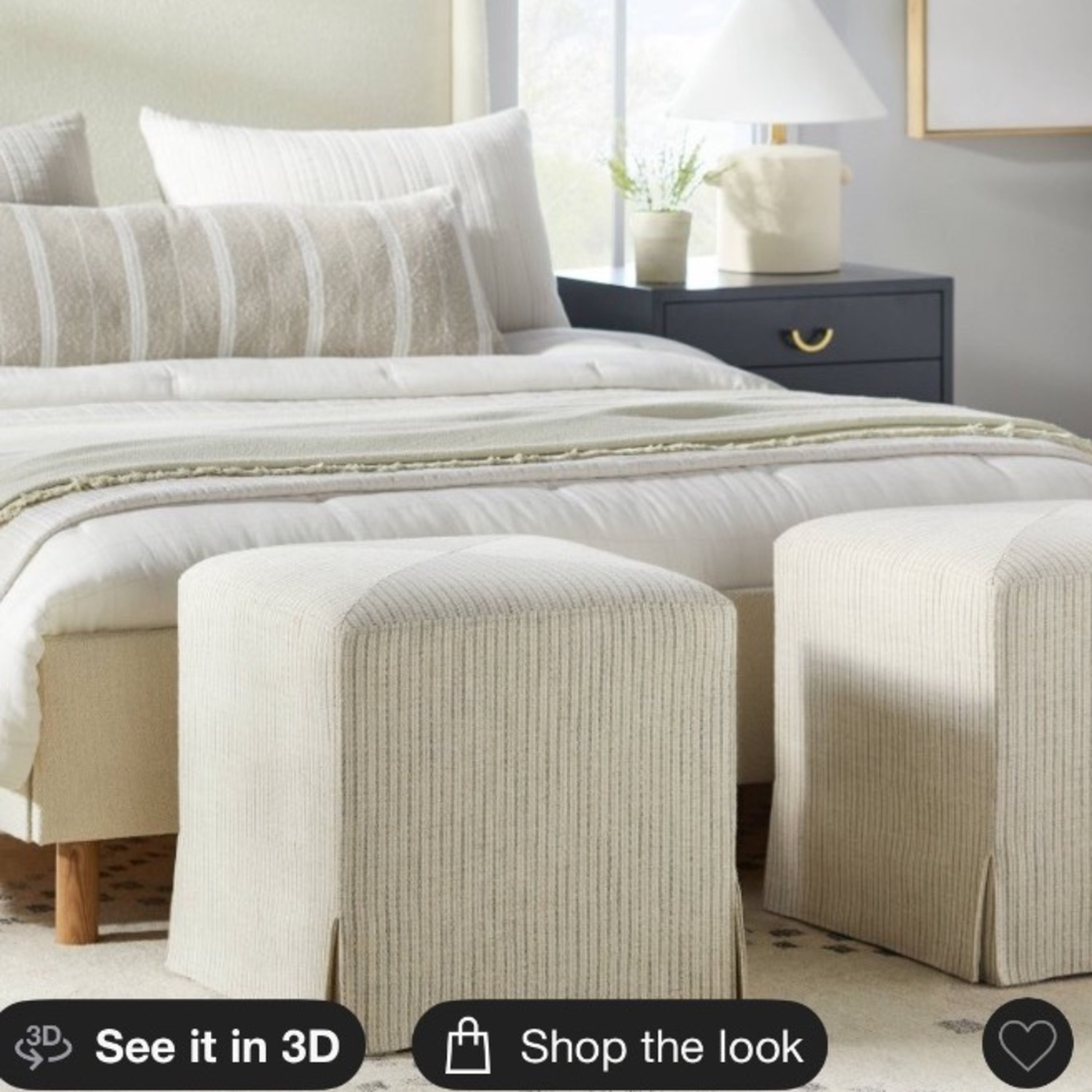 Lynwood Slipcover Cube Ottoman Gray - image-3