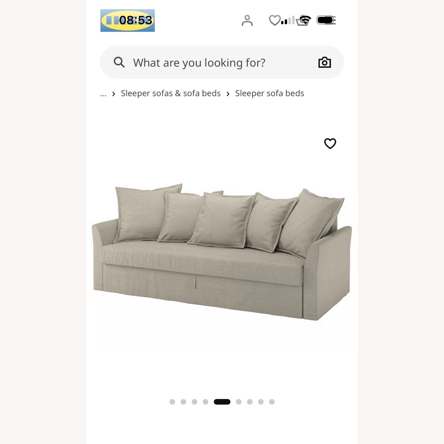 IKEA HOLMSUND Light Gray Sleeper Sofa - image-3