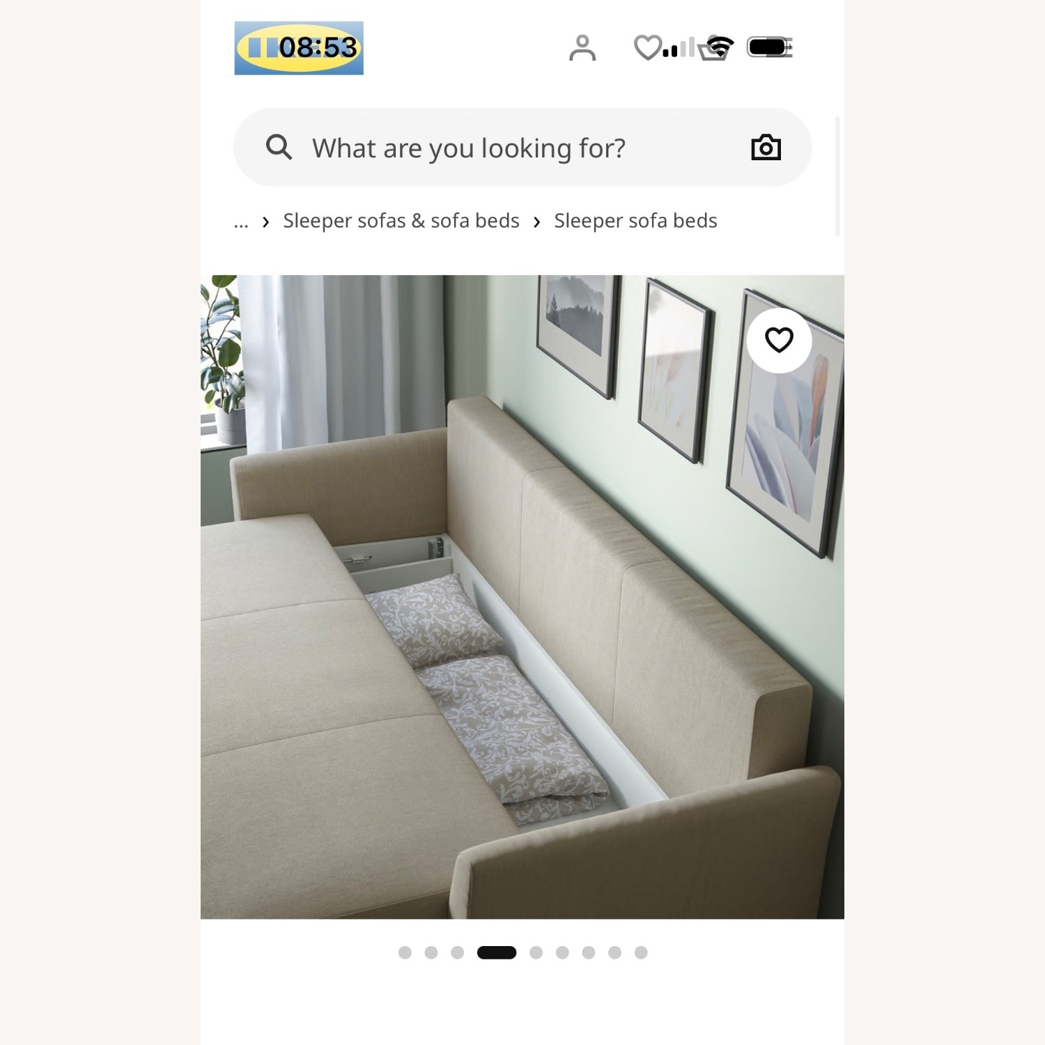 IKEA HOLMSUND Light Gray Sleeper Sofa - image-9