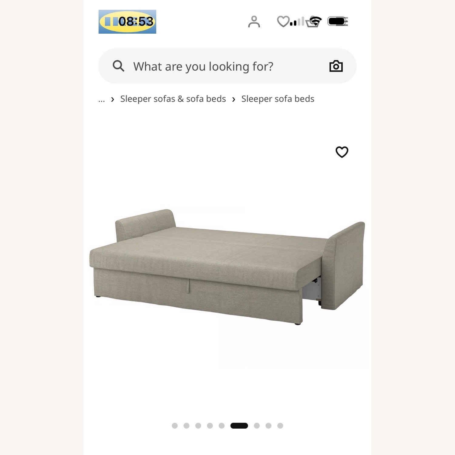 IKEA HOLMSUND Light Gray Sleeper Sofa - image-4