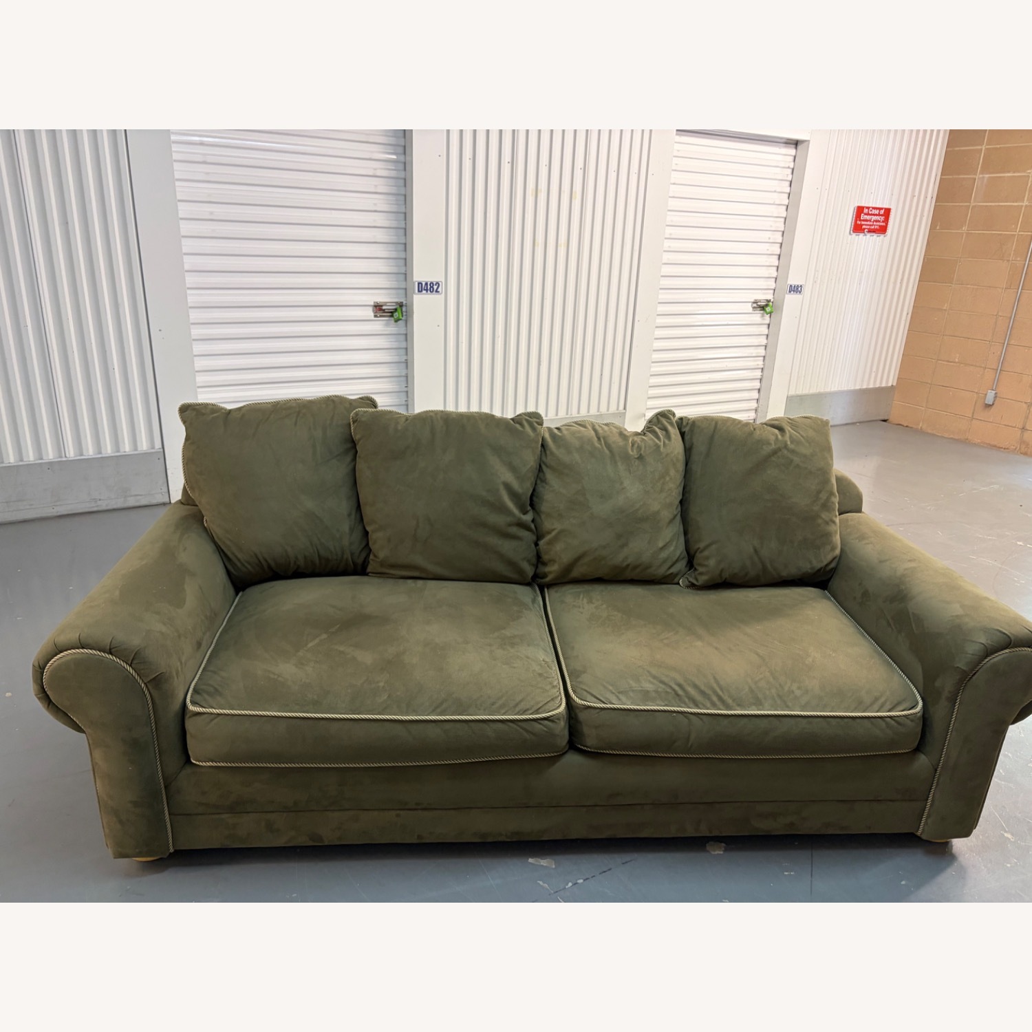 Green Fabric 3+ Seater Sofa - image-1