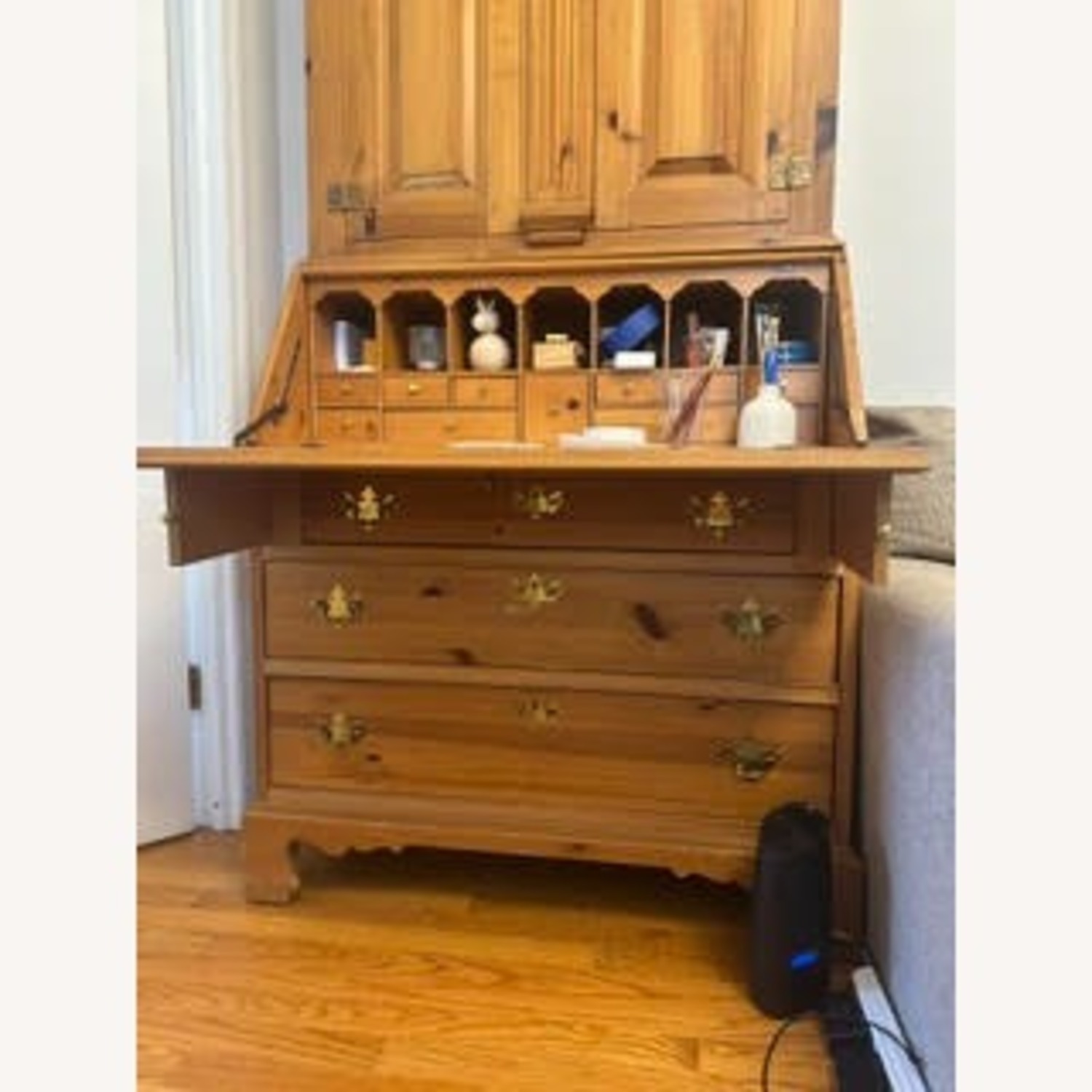 Natural Wood Secretary Desk - image-4