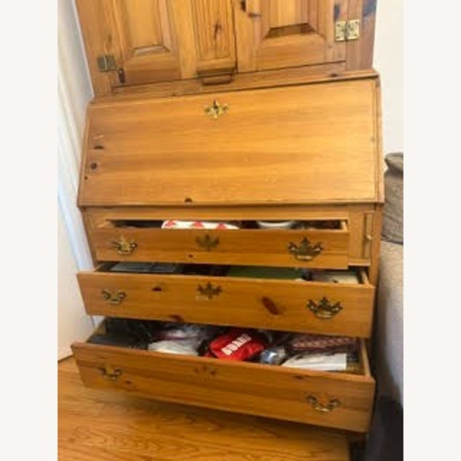 Natural Wood Secretary Desk - image-6