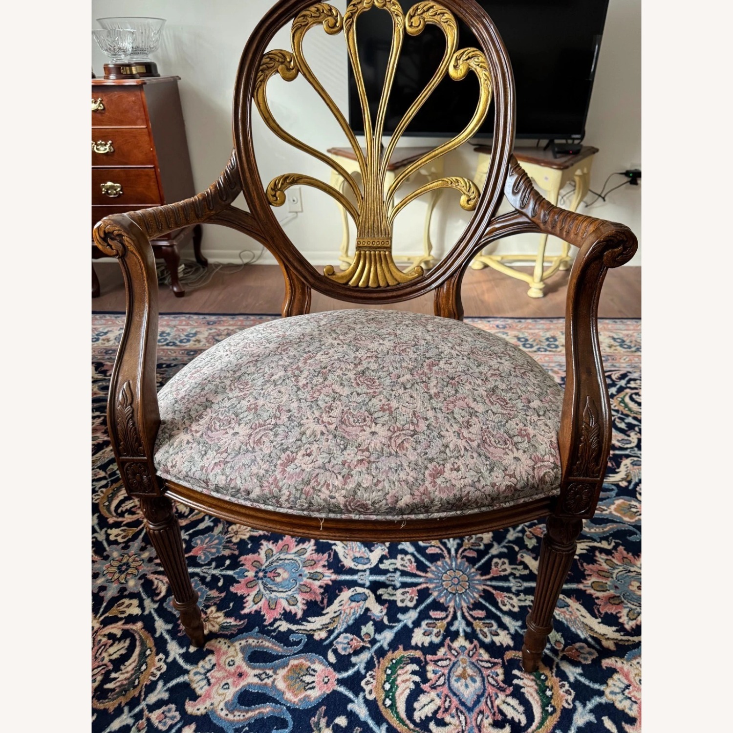 Hickory Chair Company Dark Brown Wood Armchair - image-3