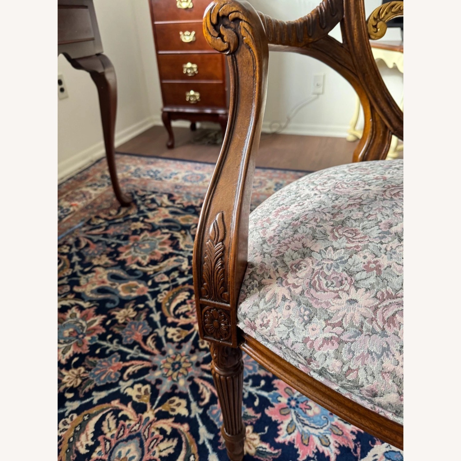 Hickory Chair Company Dark Brown Wood Armchair - image-7