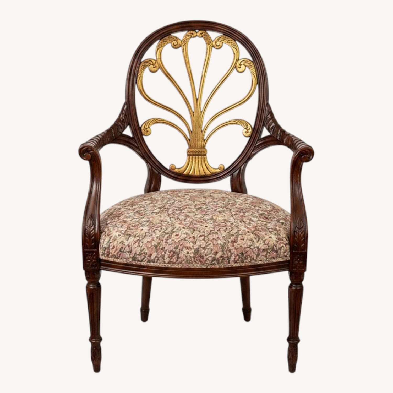 Hickory Chair Company Dark Brown Wood Armchair - image-0