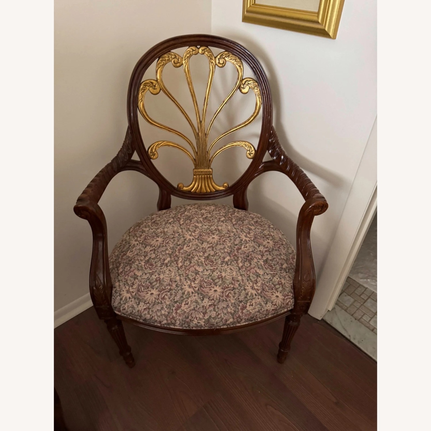 Hickory Chair Company Dark Brown Wood Armchair - image-2