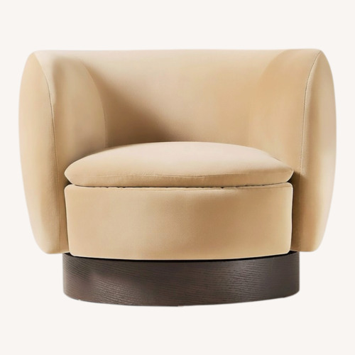 Used CB2 Muir Light Brown Velvet Armchair for sale on AptDeco