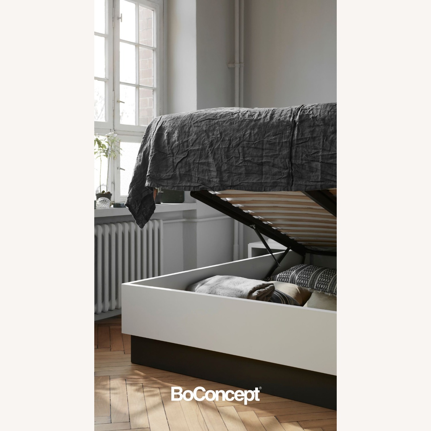 BoConcept Lugano Dark Brown Wood Queen Storage Bed - image-5