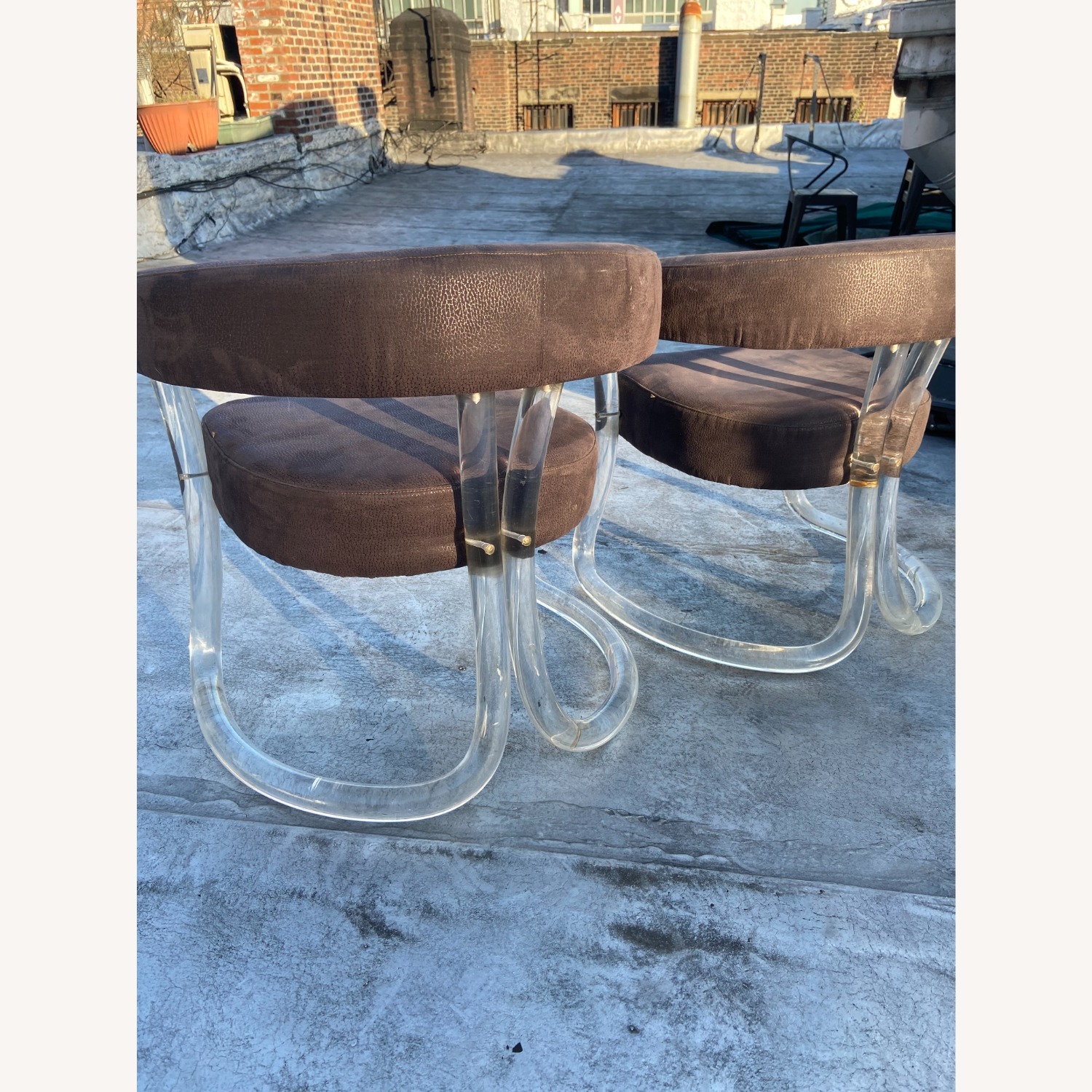 1960"s Vintage Transparent Fabric Accent Chairs - image-6