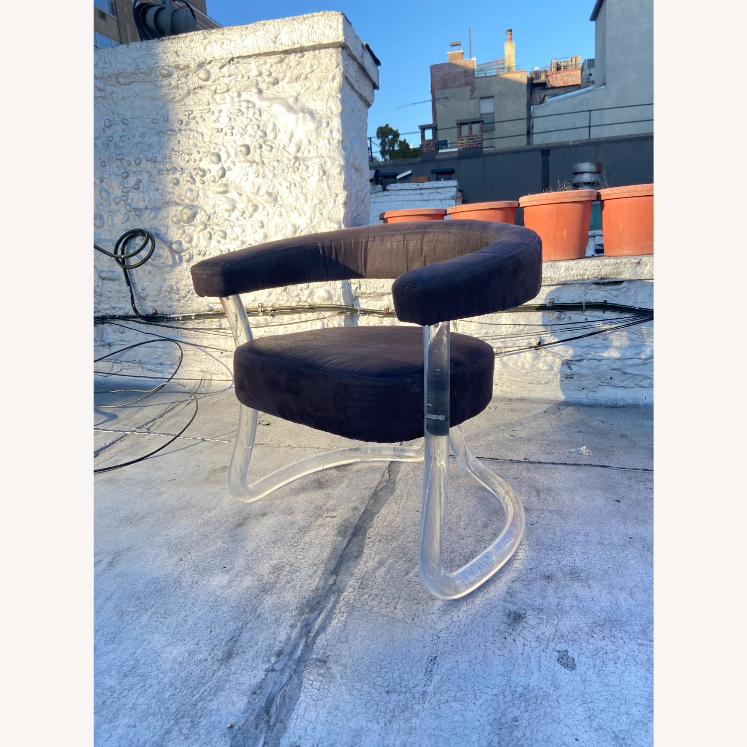 1960"s Vintage Transparent Fabric Accent Chairs - image-1