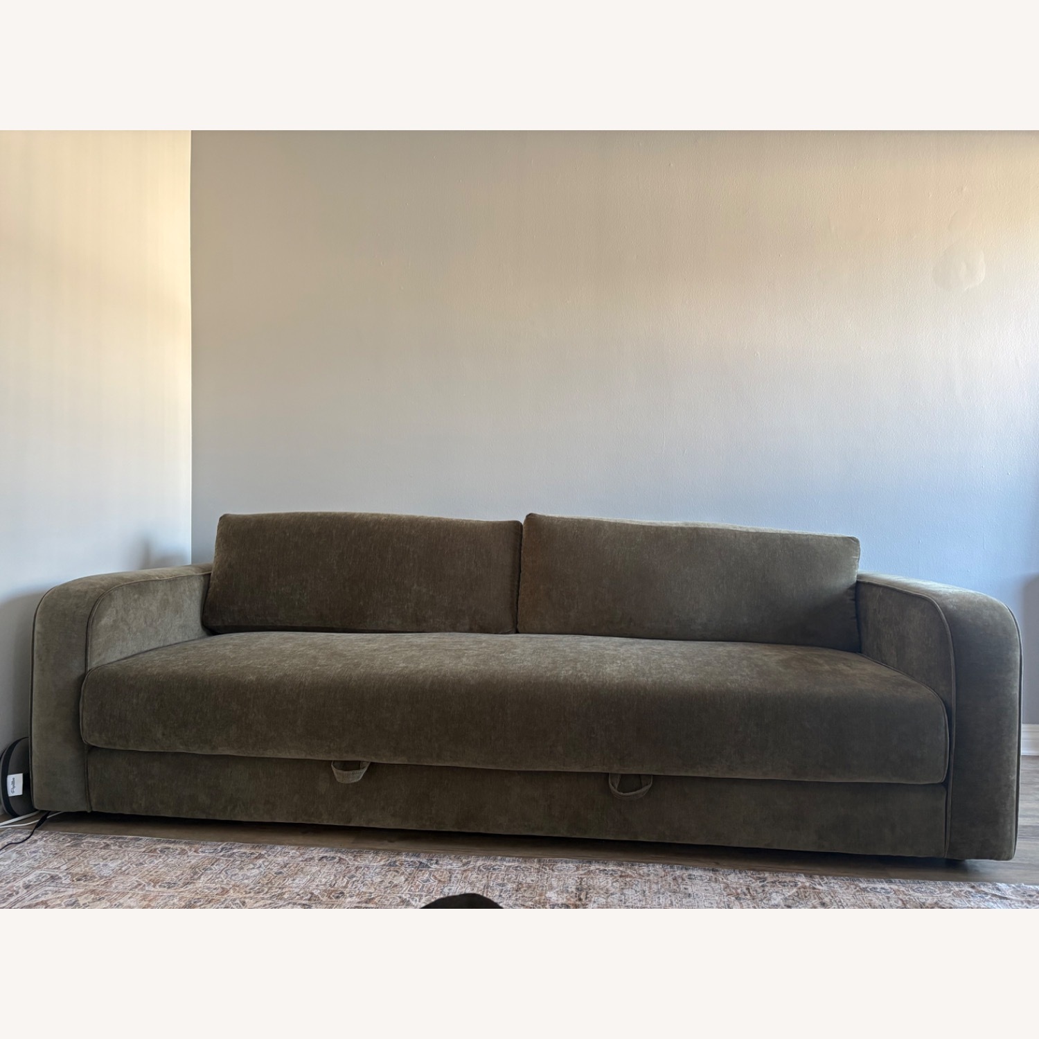 West Elm Booker Green Velvet Sleeper Sofa - image-2