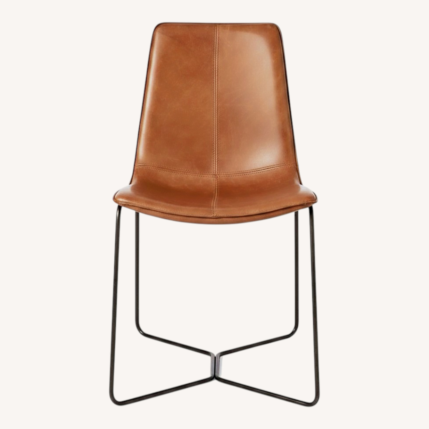 West Elm Slope Leather Dining Chair - image-0