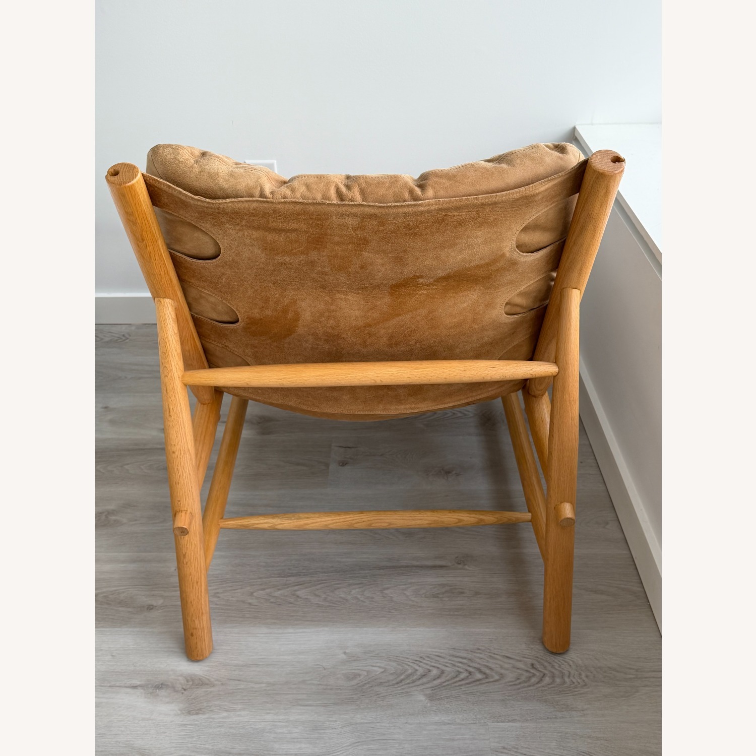 Crate & Barrel Henning Light Brown Leather Accent Chair - image-4