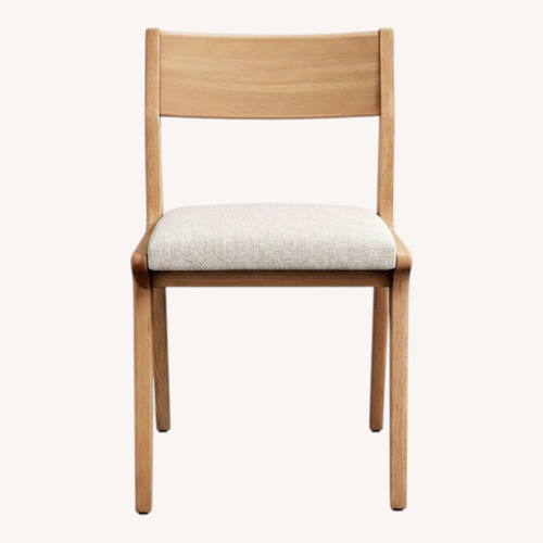 Used Crate & Barrel Lakin White Wood Dining Chairs for sale on AptDeco