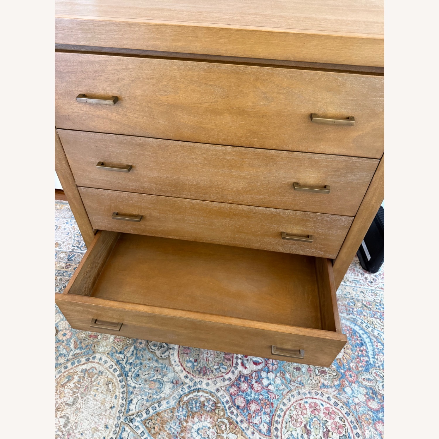 Crate & Barrel Dawson Light Brown Wood 4-Drawer Chest - image-2