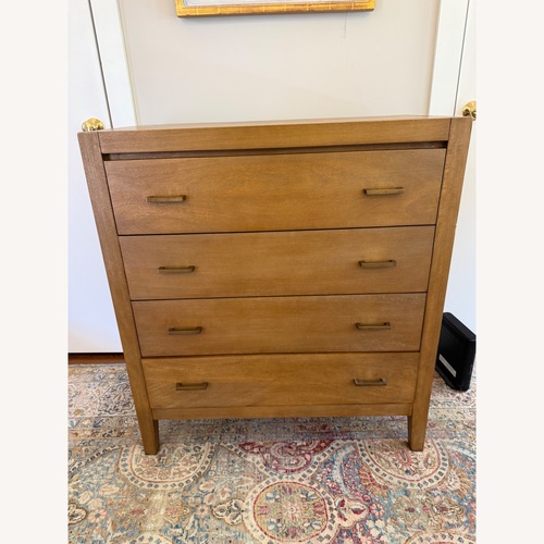 Used Crate & Barrel Dawson Light Brown Wood 4-Drawer Chest for sale on AptDeco
