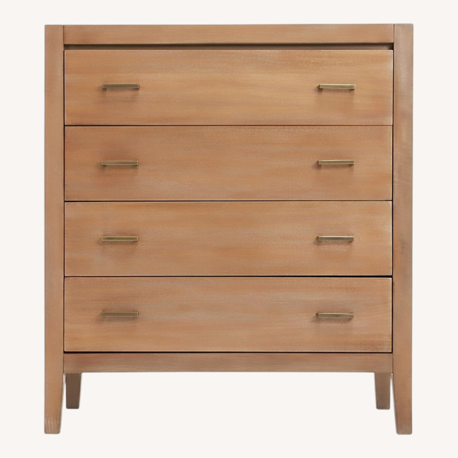 Crate & Barrel Dawson Light Brown Wood 4-Drawer Chest - image-0