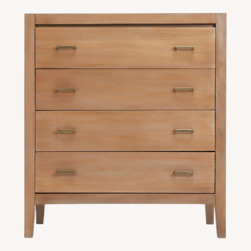 Used Crate & Barrel Dawson Light Brown Wood 4-Drawer Chest for sale on AptDeco
