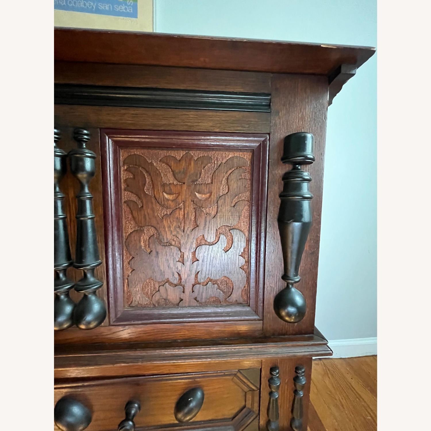 Vintage/Antique Dark Brown Wood Chest - image-2