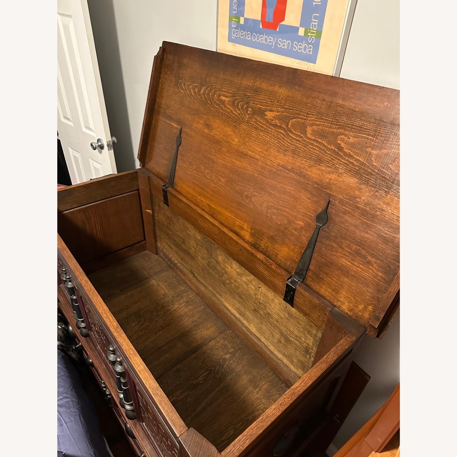 Vintage/Antique Dark Brown Wood Chest - image-7