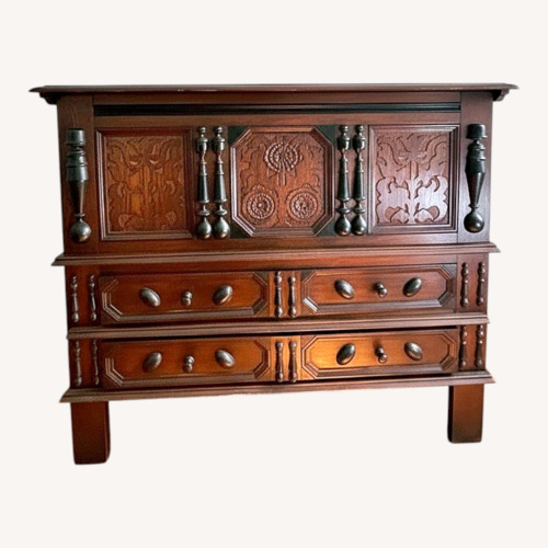 Used Vintage/Antique Dark Brown Wood Chest for sale on AptDeco