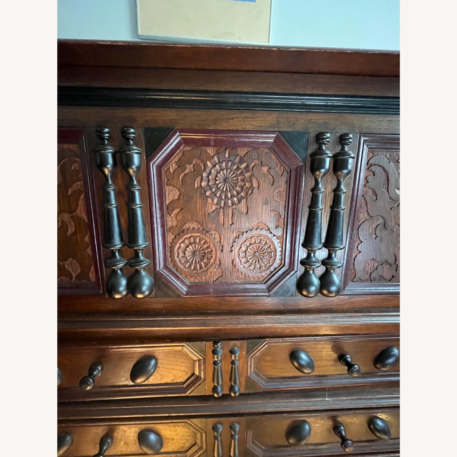 Vintage/Antique Dark Brown Wood Chest - image-11