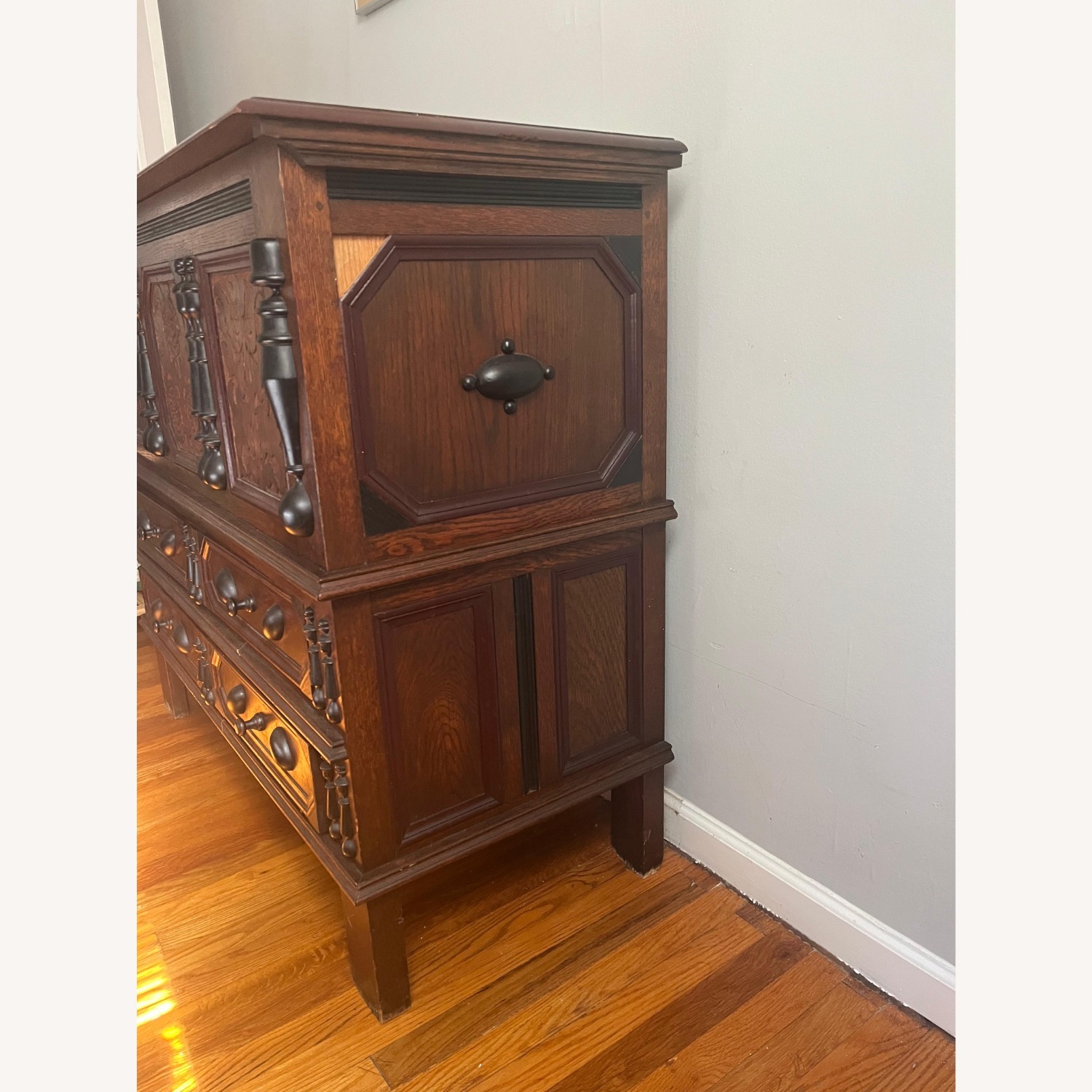 Vintage/Antique Dark Brown Wood Chest - image-4