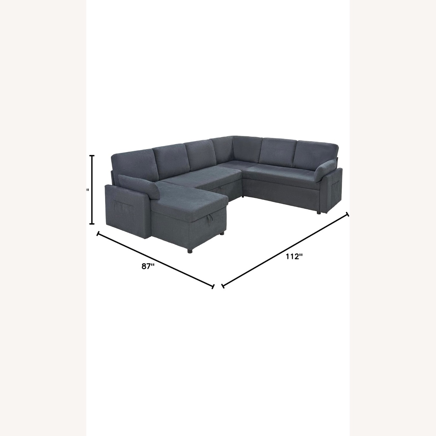 White Boucle Sleeper Sofa - image-4