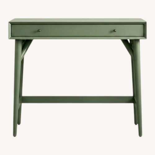 Used West Elm Mid Century Green Wood Desk for sale on AptDeco