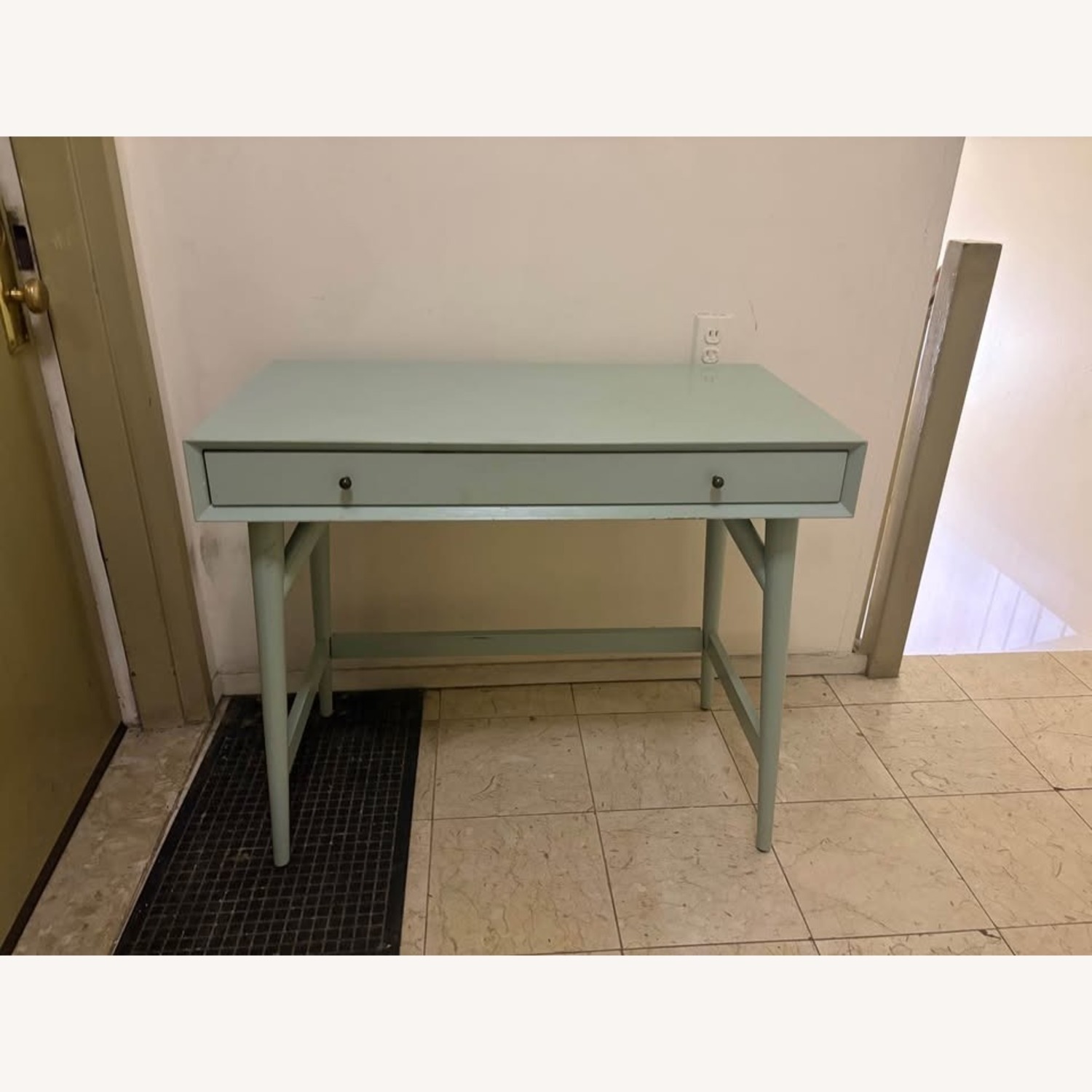 West Elm Mid Century Green Wood Desk - image-2