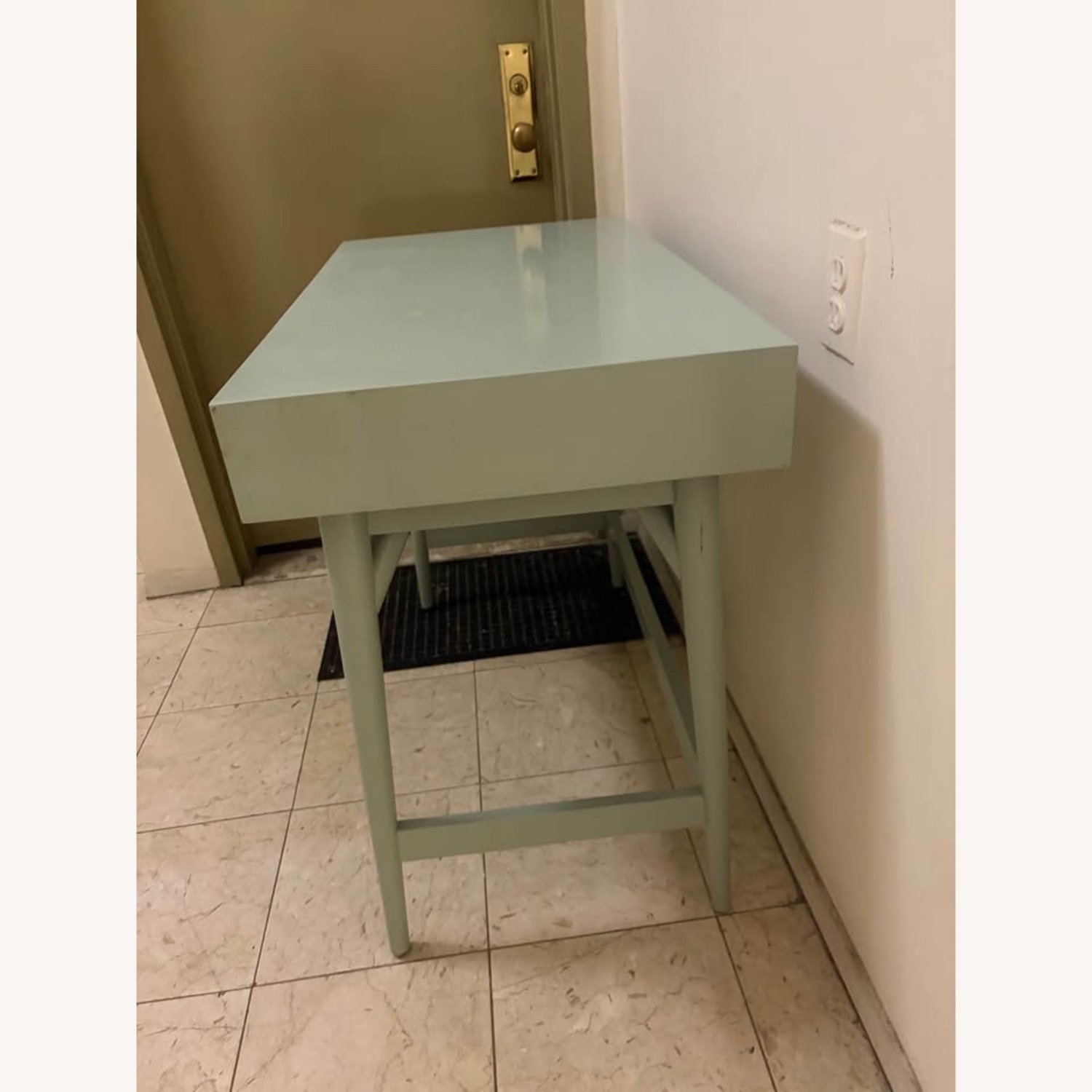 West Elm Mid Century Green Wood Desk - image-3