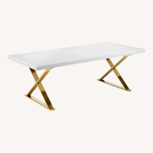 Used Overstock White Dining Table for sale on AptDeco