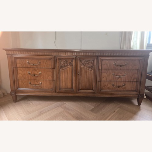 Used Vintage/Antique Finds Dark Brown Wood Dresser for sale on AptDeco