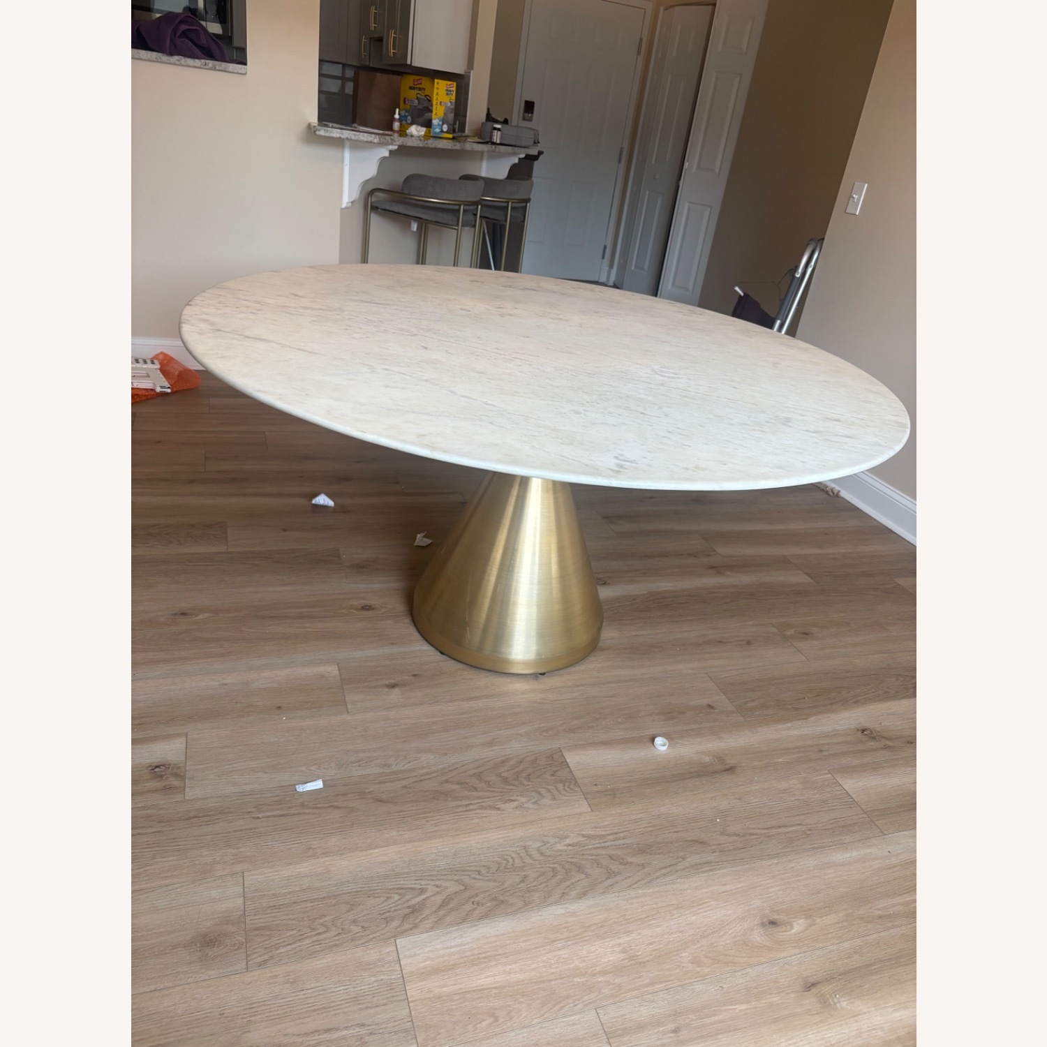 West Elm Silhouette Pedestal Oval Dining Table (60")  - image-3