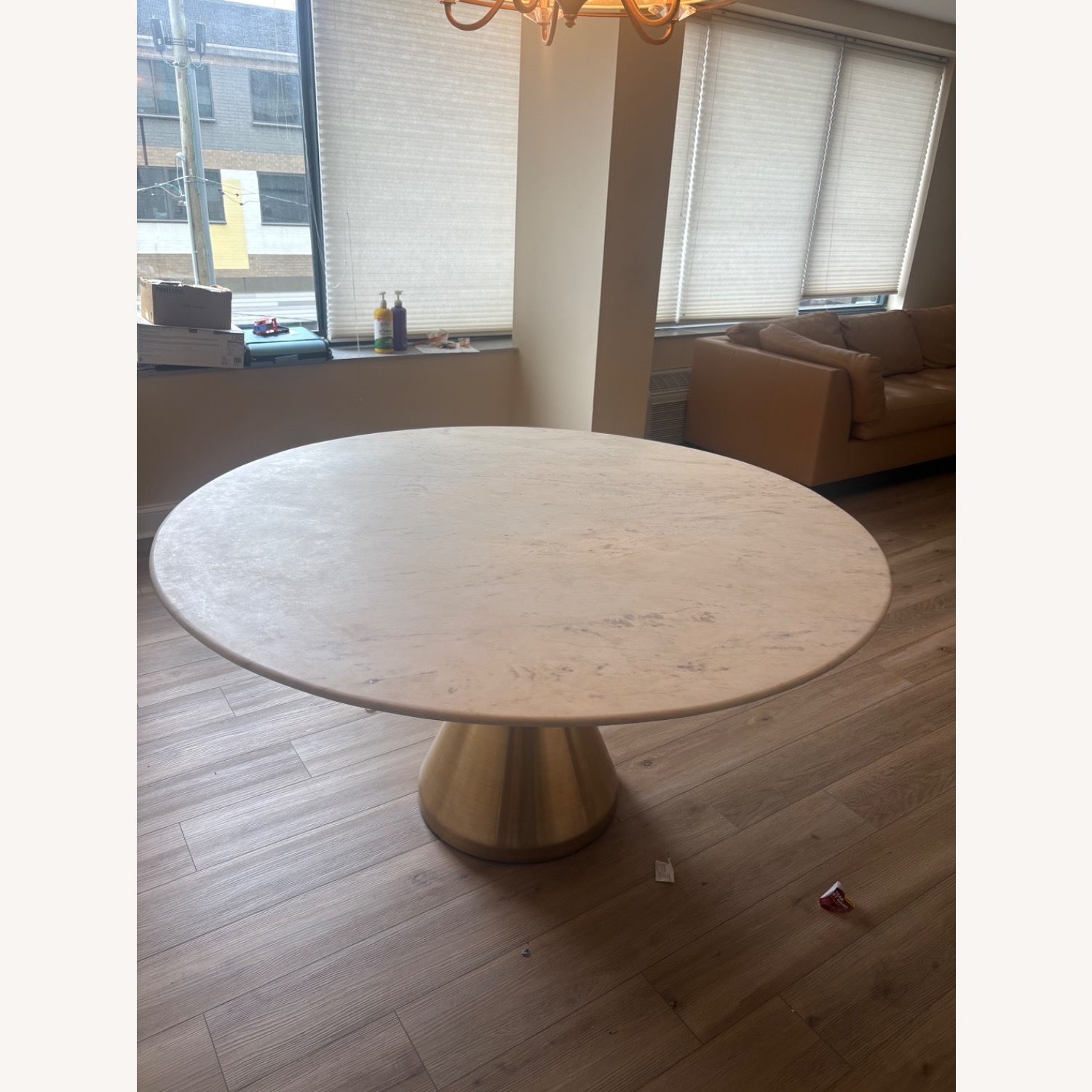 West Elm Silhouette Pedestal Oval Dining Table (60")  - image-1