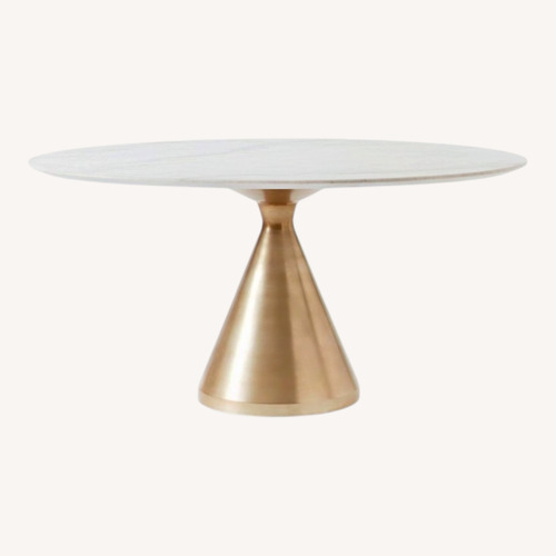 Used West Elm Silhouette Pedestal Oval Dining Table (60") for sale on AptDeco