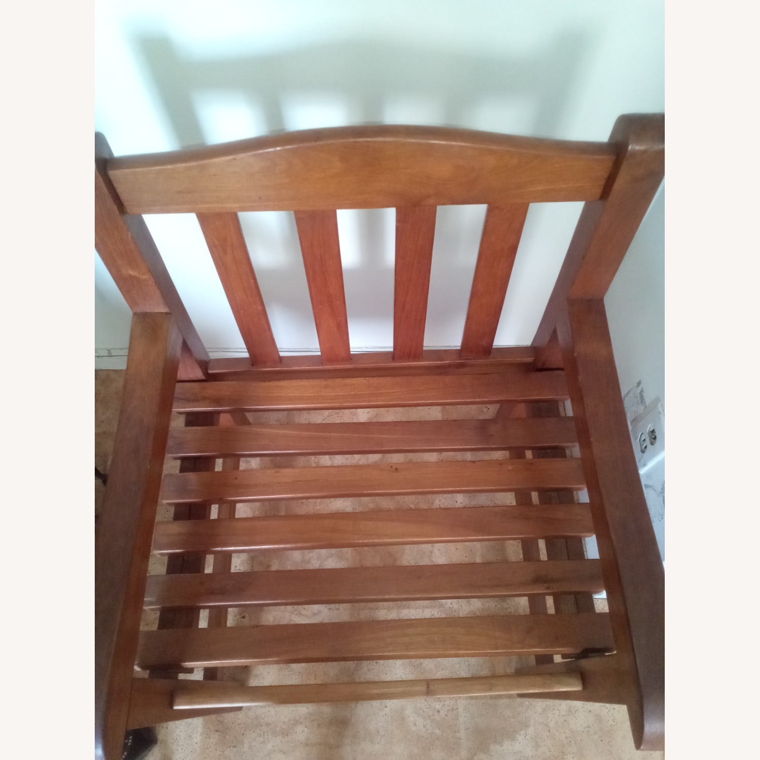 Vintage/Antique Light Brown Wood Armchair - image-1